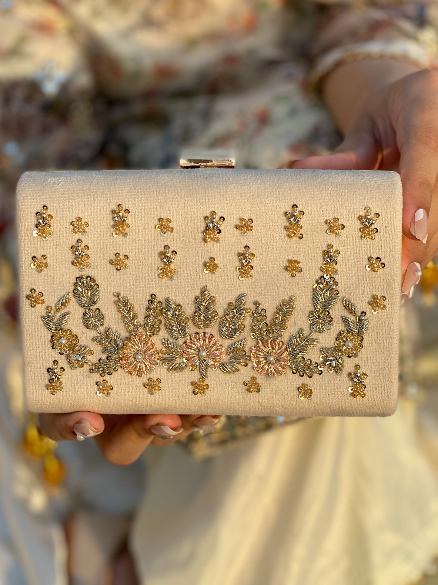 ARAAISH OFFWHITE CLUTCH
